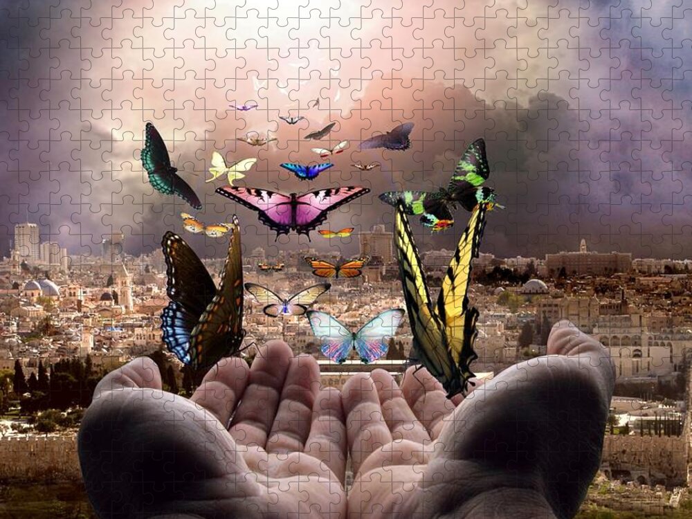 Israel Jigsaw Puzzle featuring the digital art Born Again Israel by Bill Stephens