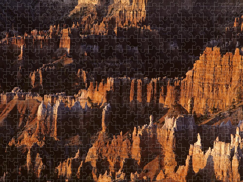 Landscape Jigsaw Puzzle featuring the photograph Bryce Canyon National Park Hoodo monoliths sunrise southern Utah #1 by Jim Corwin