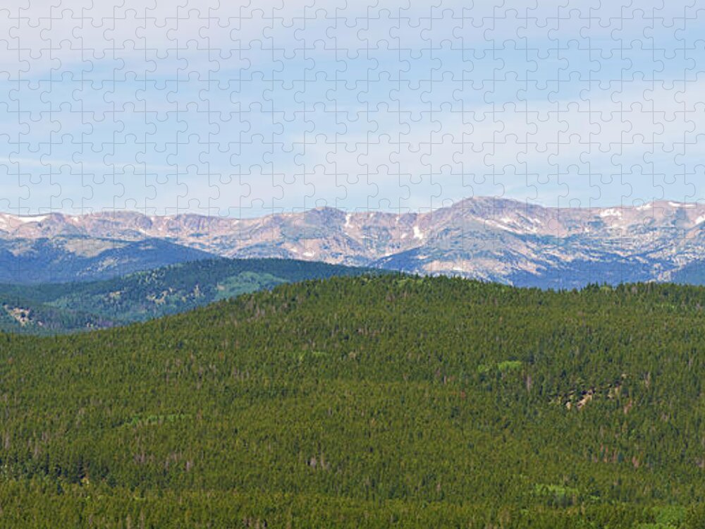 Rocky Mountains Jigsaw Puzzle featuring the photograph Colorado Continental Divide 5 Part Panorama 1 by James BO Insogna