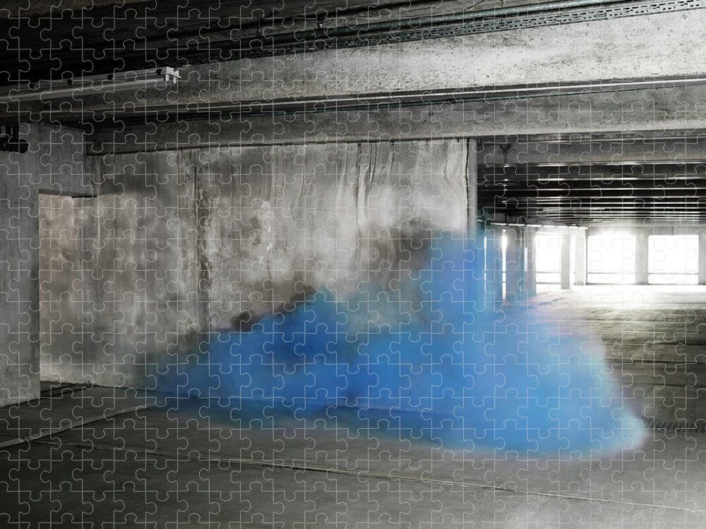 Copenhagen Jigsaw Puzzle featuring the photograph Colored Smoke In An Industrial #1 by Henrik Sorensen