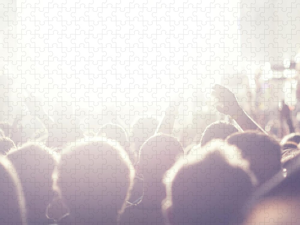 Rock Music Jigsaw Puzzle featuring the photograph Concert Crowd #1 by Alenpopov