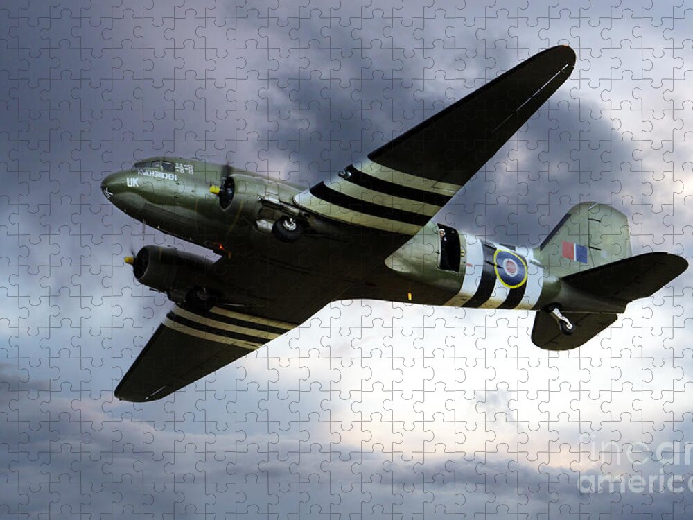 Bbmf Dakota Jigsaw Puzzle featuring the digital art Dakota #1 by Airpower Art