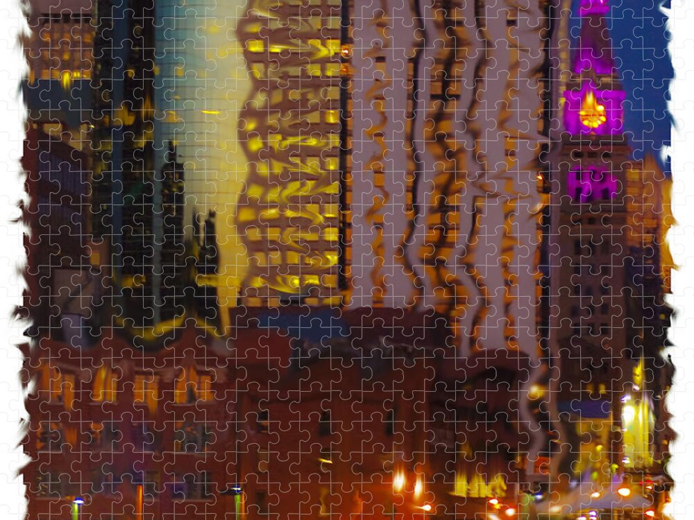 Denver Jigsaw Puzzle featuring the photograph Denver at Nite #1 by Peggy Dietz