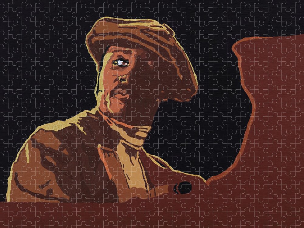 Donny Hathaway Jigsaw Puzzle featuring the painting Donny Hathaway #1 by Rachel Natalie Rawlins