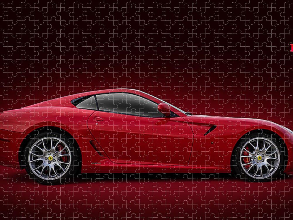 Ferrari Jigsaw Puzzle featuring the digital art Ferrari 599 GTB by Douglas Pittman