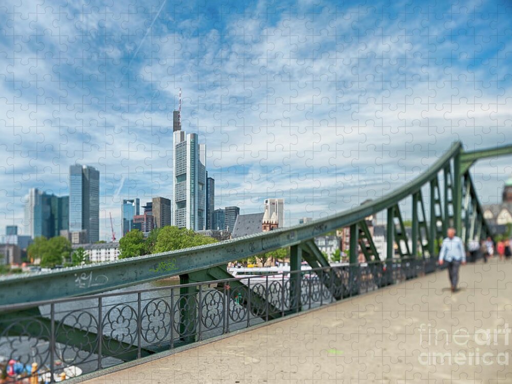 Downtown District Jigsaw Puzzle featuring the photograph Frankfurt, Eiserner Steg, Skyline #1 by Kontrast-fotodesign