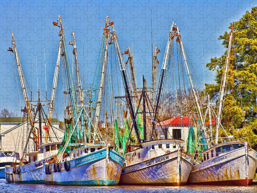 Georgetown Jigsaw Puzzle featuring the photograph Georgetown Shrimpers #1 by Bill Barber