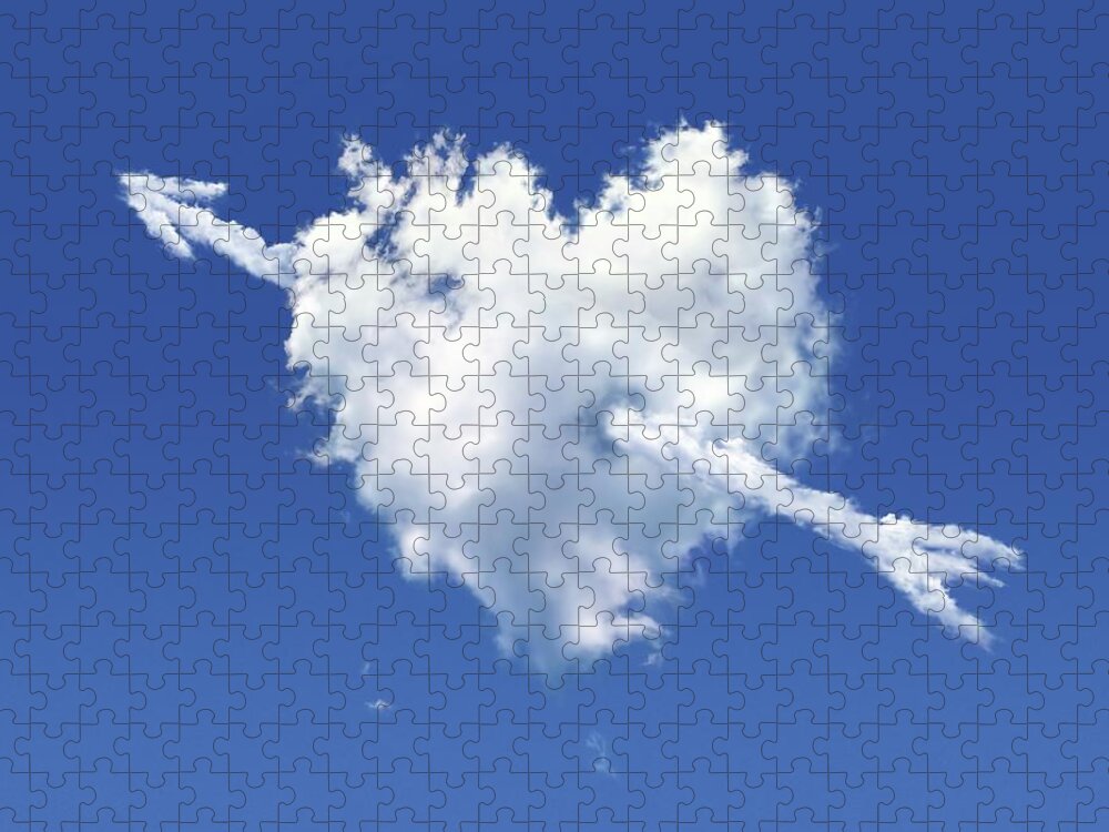 Concepts & Topics Jigsaw Puzzle featuring the digital art Heart-shaped Cloud, Artwork #1 by Leonello Calvetti