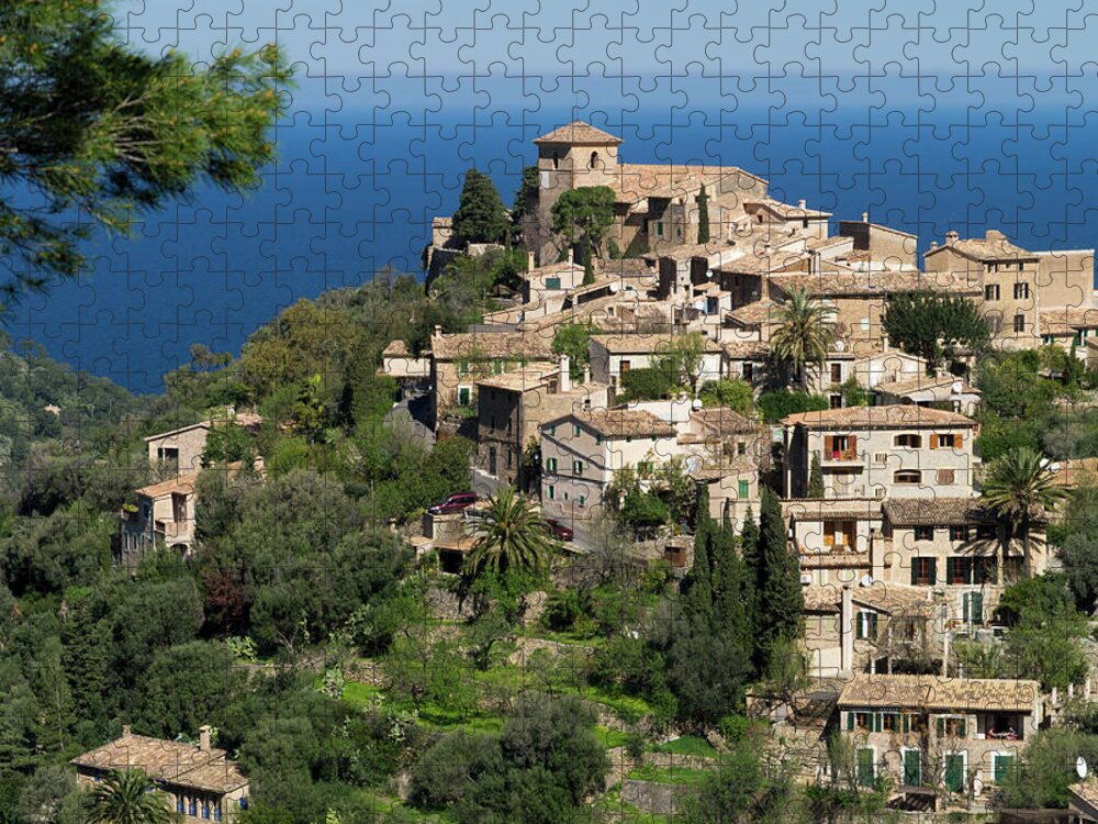 Scenics Jigsaw Puzzle featuring the photograph Hilltop Village Of Deia, Mallorca, Spain by Travelpix Ltd