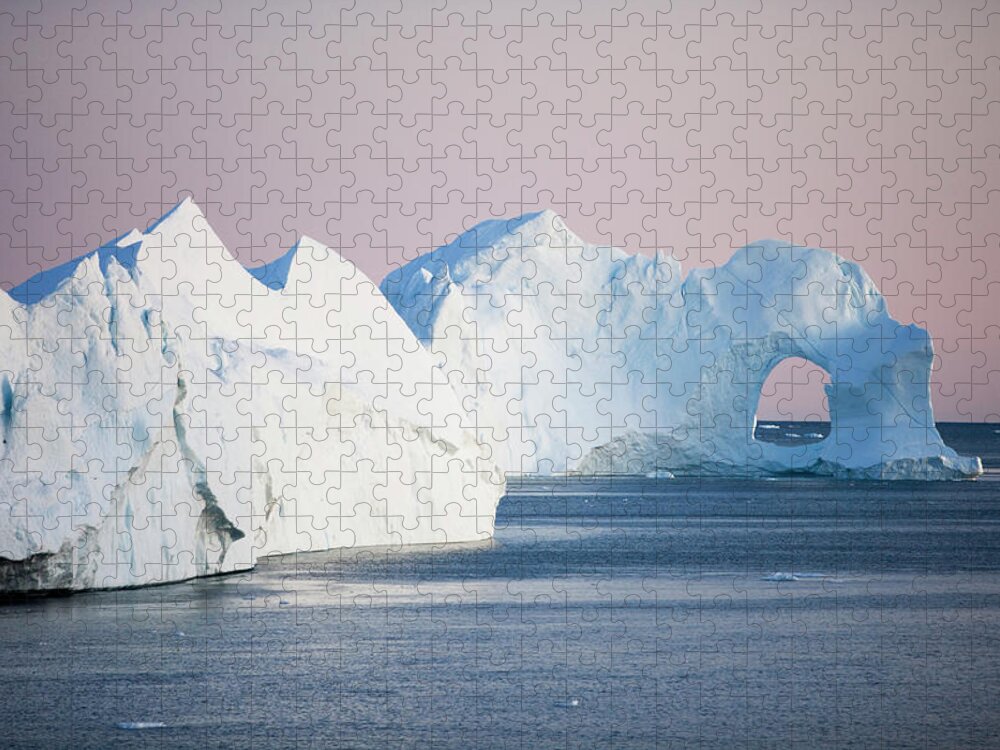 Melting Jigsaw Puzzle featuring the photograph Iceberg From Ilulissat Kangerlua #1 by Holger Leue