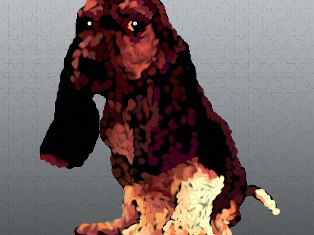 Puppy Jigsaw Puzzle featuring the digital art I'il Jill by R Allen Swezey