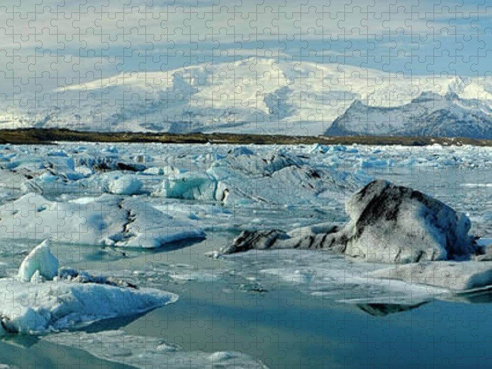 Tranquility Jigsaw Puzzle featuring the photograph Jokulsarlon Glacier Lagoon #1 by Travelpix Ltd