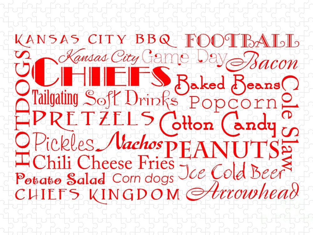 Andee Design Football Jigsaw Puzzle featuring the digital art Kansas City Chiefs Game Day Food 4 #2 by Andee Design