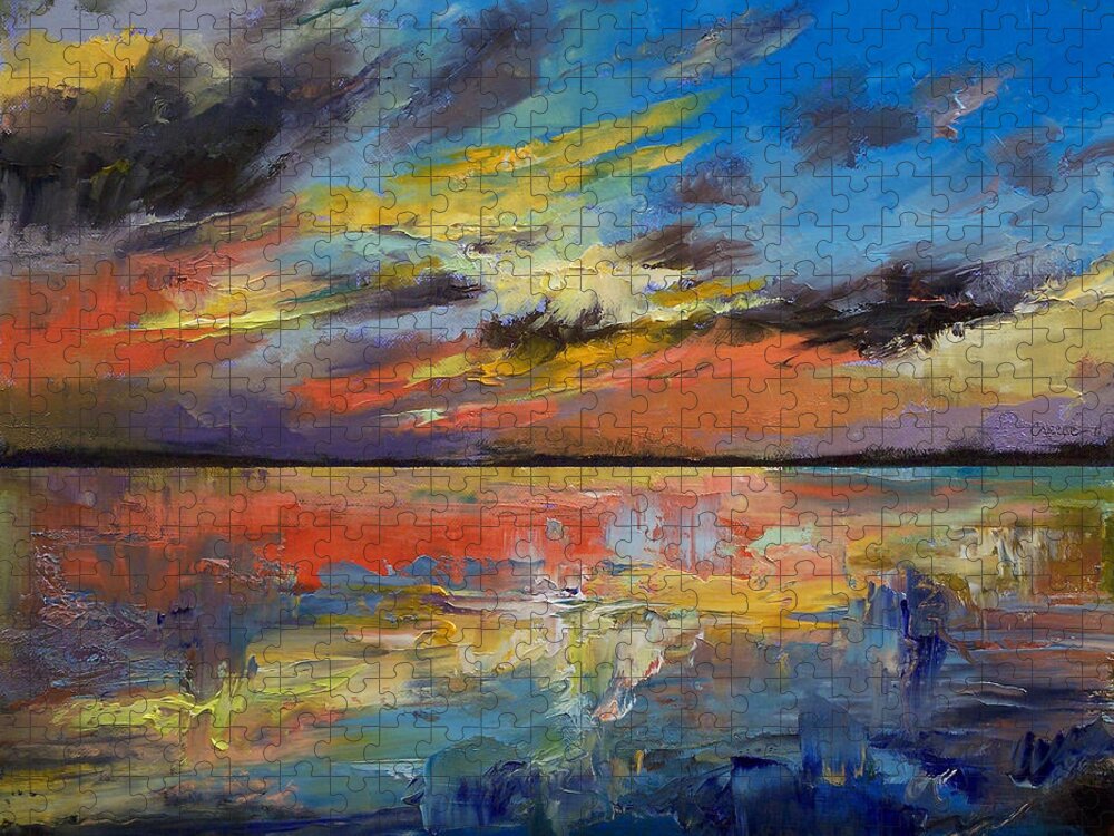 Key West Jigsaw Puzzle featuring the painting Key West Florida Sunset by Michael Creese