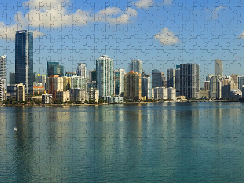Architecture Jigsaw Puzzle featuring the photograph Miami Brickell Skyline by Raul Rodriguez