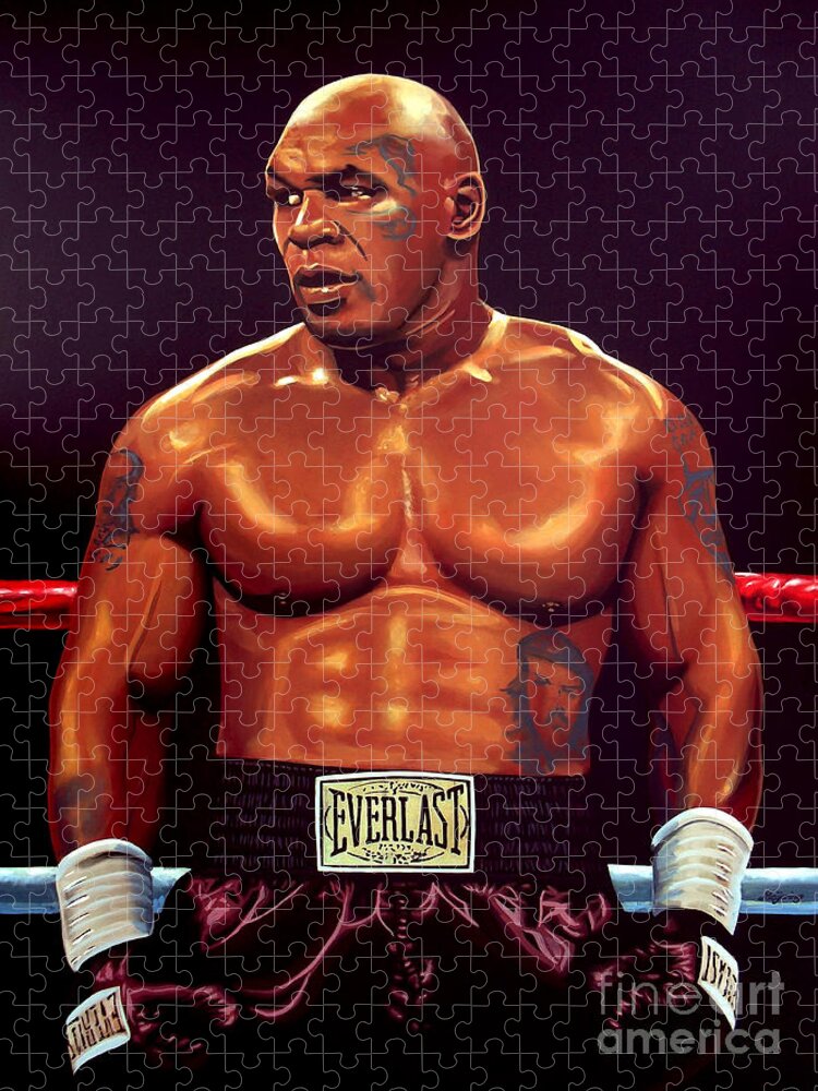 Mike Tyson Jigsaw Puzzle featuring the painting Mike Tyson by Paul Meijering