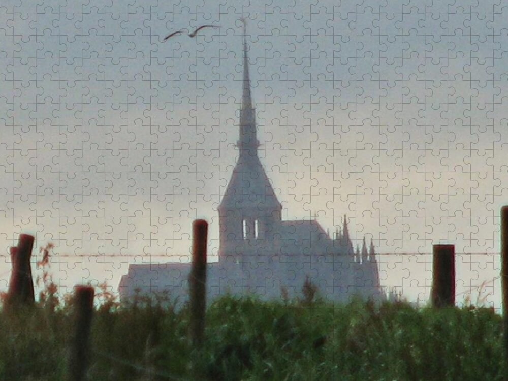 Mont St. Michel Jigsaw Puzzle featuring the photograph Mont St Michel by Mary Ellen Mueller Legault
