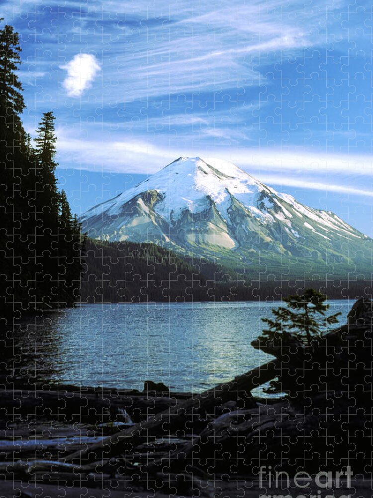 Mount St. Helens Jigsaw Puzzle featuring the photograph Mount St. Helens And Spirit Lake #1 by Thomas & Pat Leeson