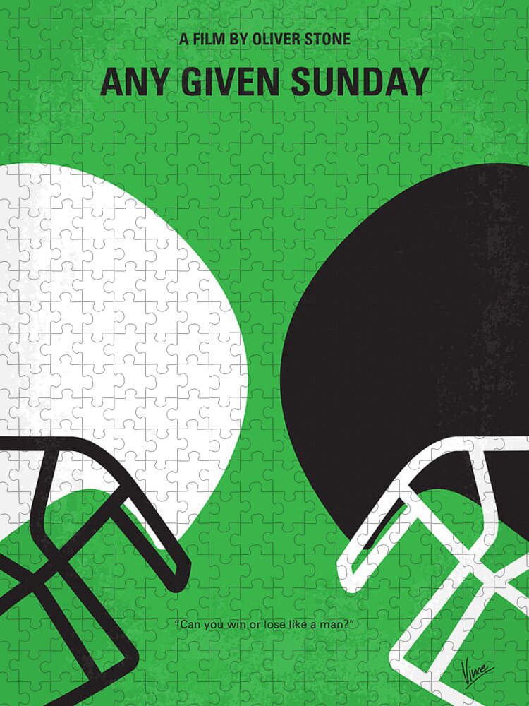 Any Puzzle featuring the digital art No420 My ANY GIVEN SUNDAY minimal movie poster by Chungkong Art