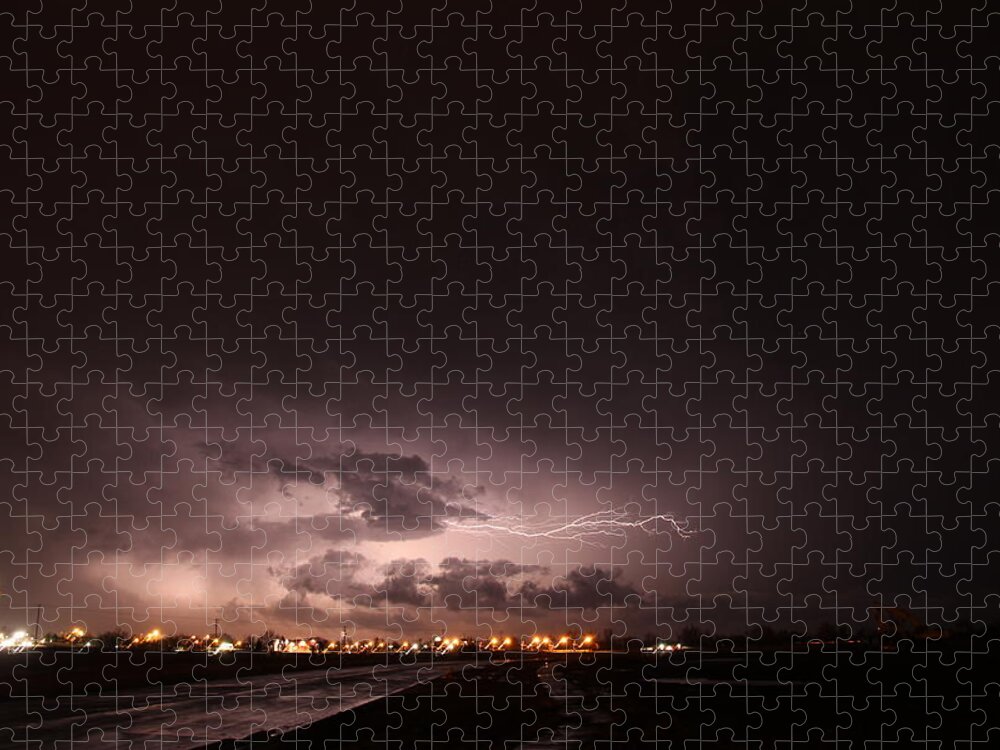 Stormscape Jigsaw Puzzle featuring the photograph Our 1st Severe Thunderstorms in South Central Nebraska #16 by NebraskaSC