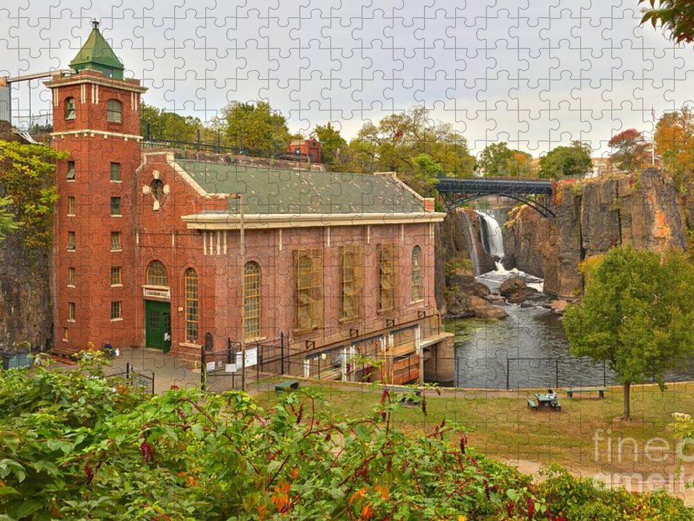 Great Falls Panorama Jigsaw Puzzle featuring the photograph Paterson Great Falls Panorama #1 by Adam Jewell