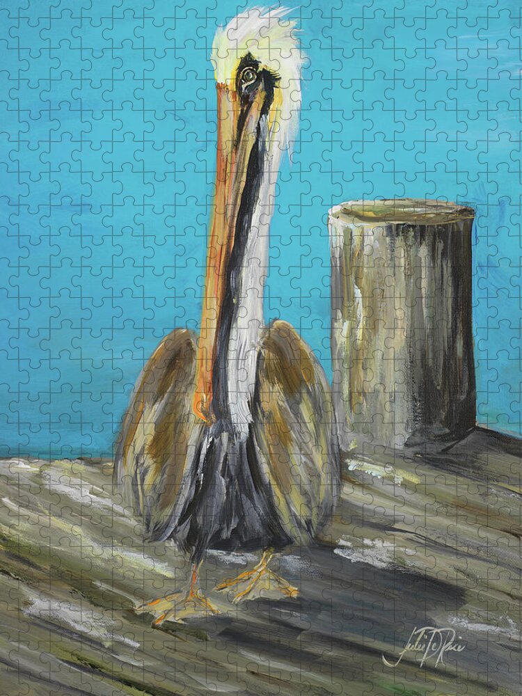 Pelican Jigsaw Puzzle featuring the painting Pelican Way I #1 by Julie Derice