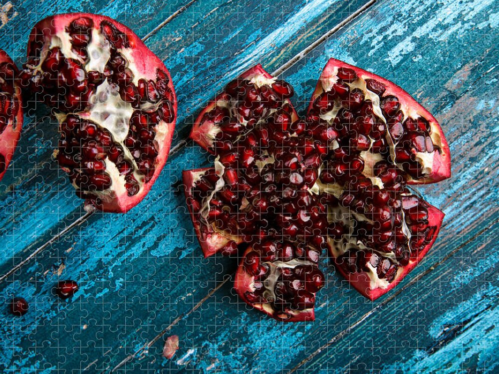 Pomegranate Jigsaw Puzzle featuring the photograph Pomegranate #1 by Nailia Schwarz