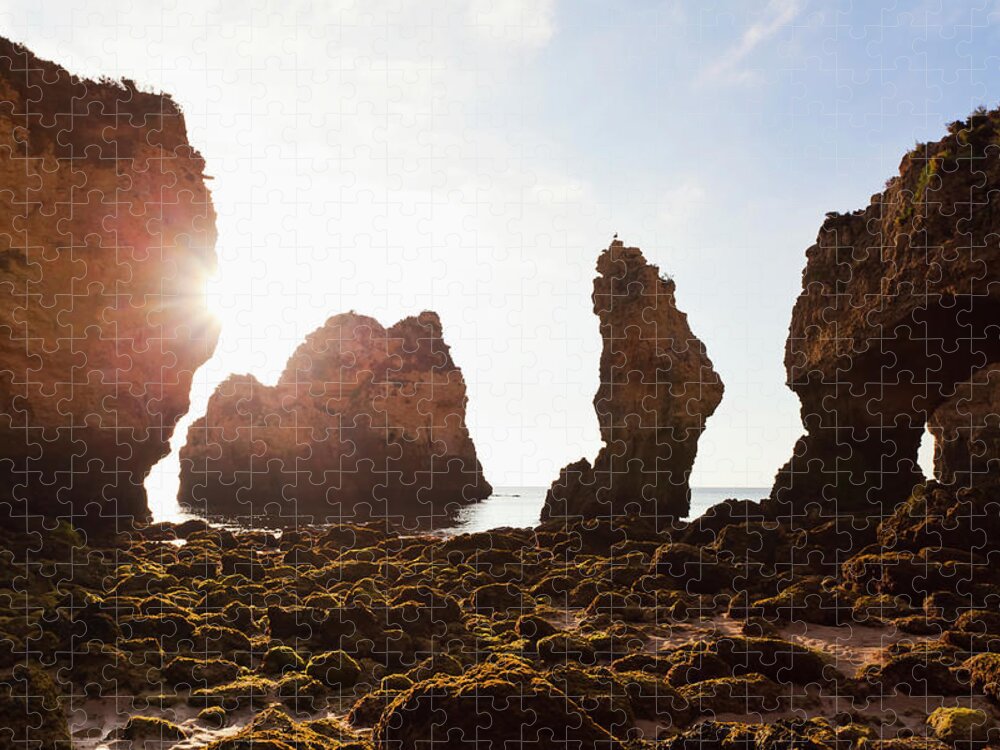 Algarve Jigsaw Puzzle featuring the photograph Ponta Da Piedade, Lagos, Algarve #1 by Werner Dieterich