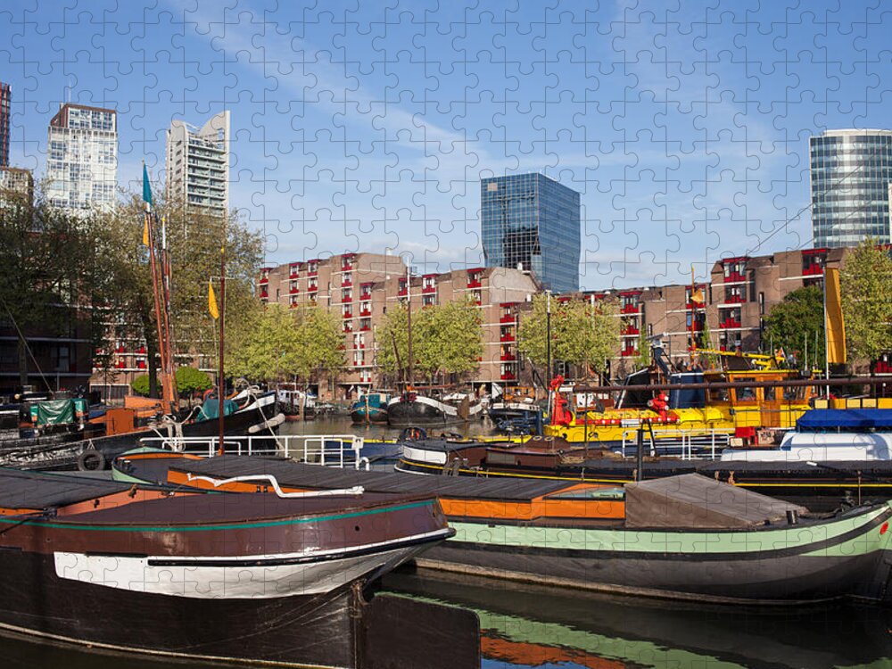 Rotterdam Jigsaw Puzzle featuring the photograph Rotterdam Cityscape in Netherlands #1 by Artur Bogacki
