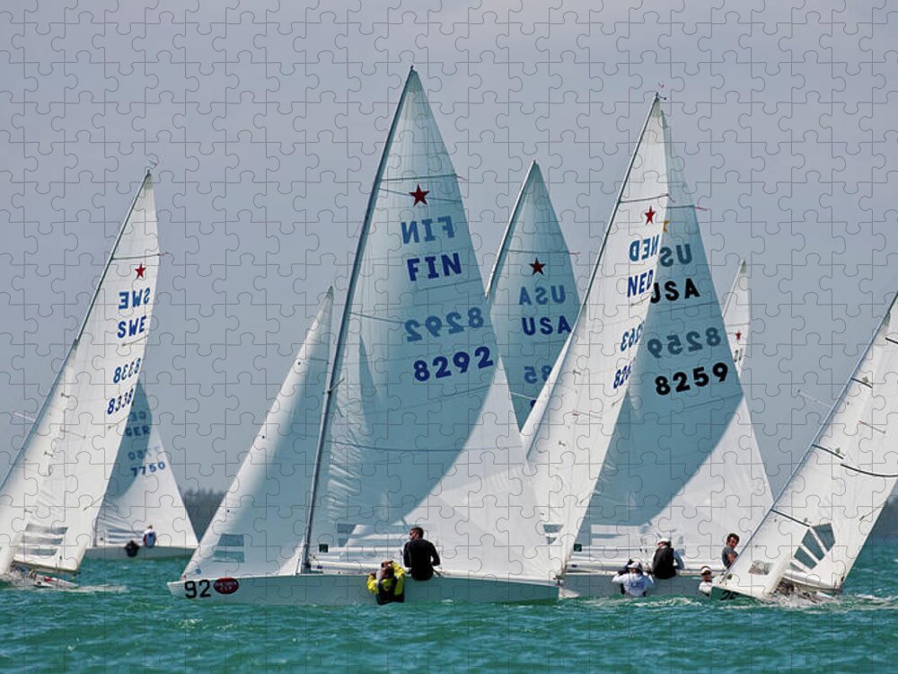 Photography Jigsaw Puzzle featuring the photograph Sailboat In Bacardi Star Regatta #1 by Panoramic Images