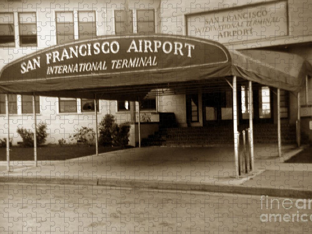 San Francisco Jigsaw Puzzle featuring the photograph San Francisco International Airport Passenger Terminal circa 1955 by Monterey County Historical Society