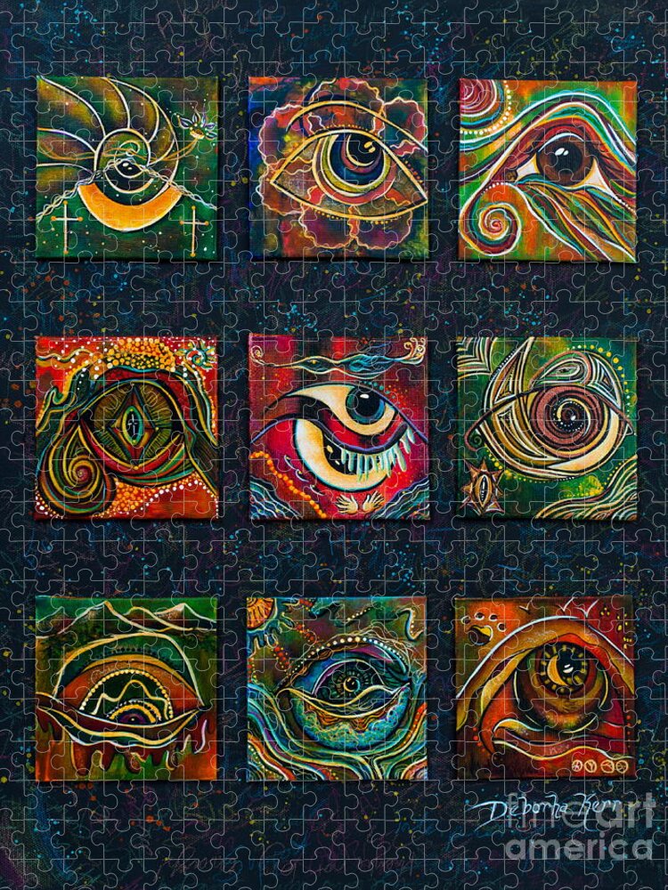 Deborha Kerr Jigsaw Puzzle featuring the painting Spirit Eye Collection II by Deborha Kerr