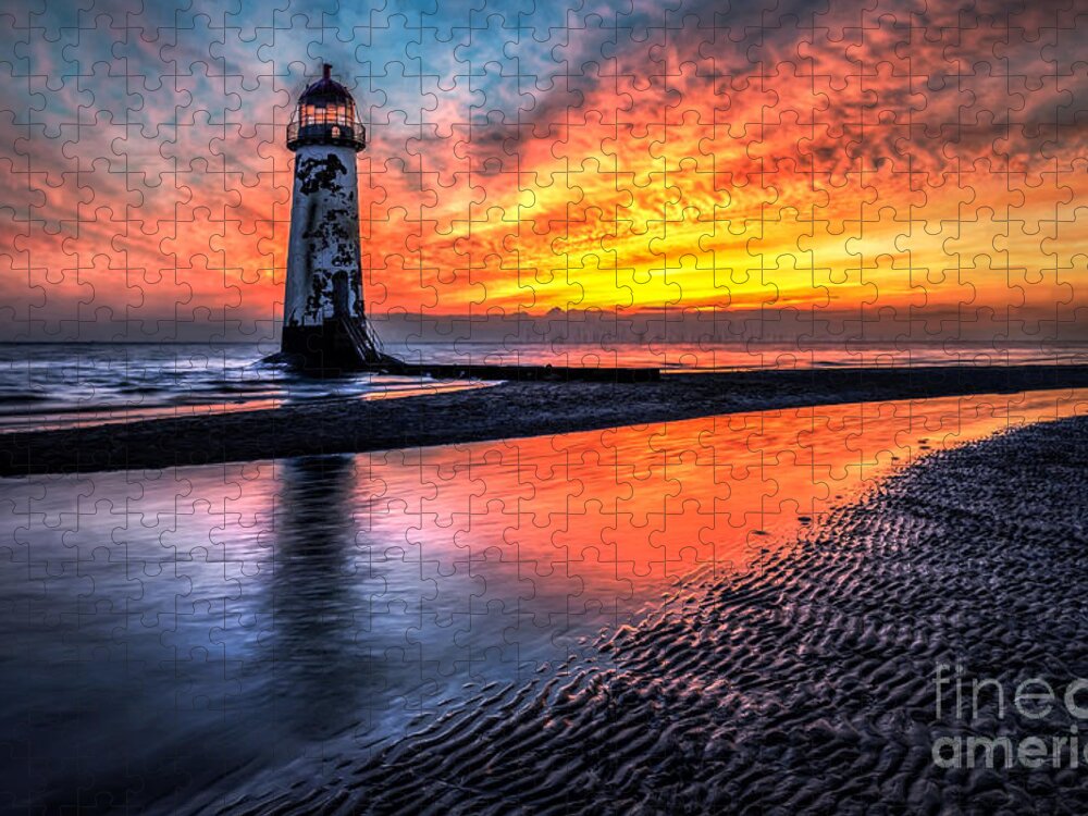 Sunset Jigsaw Puzzle featuring the photograph Sunset Lighthouse #3 by Adrian Evans