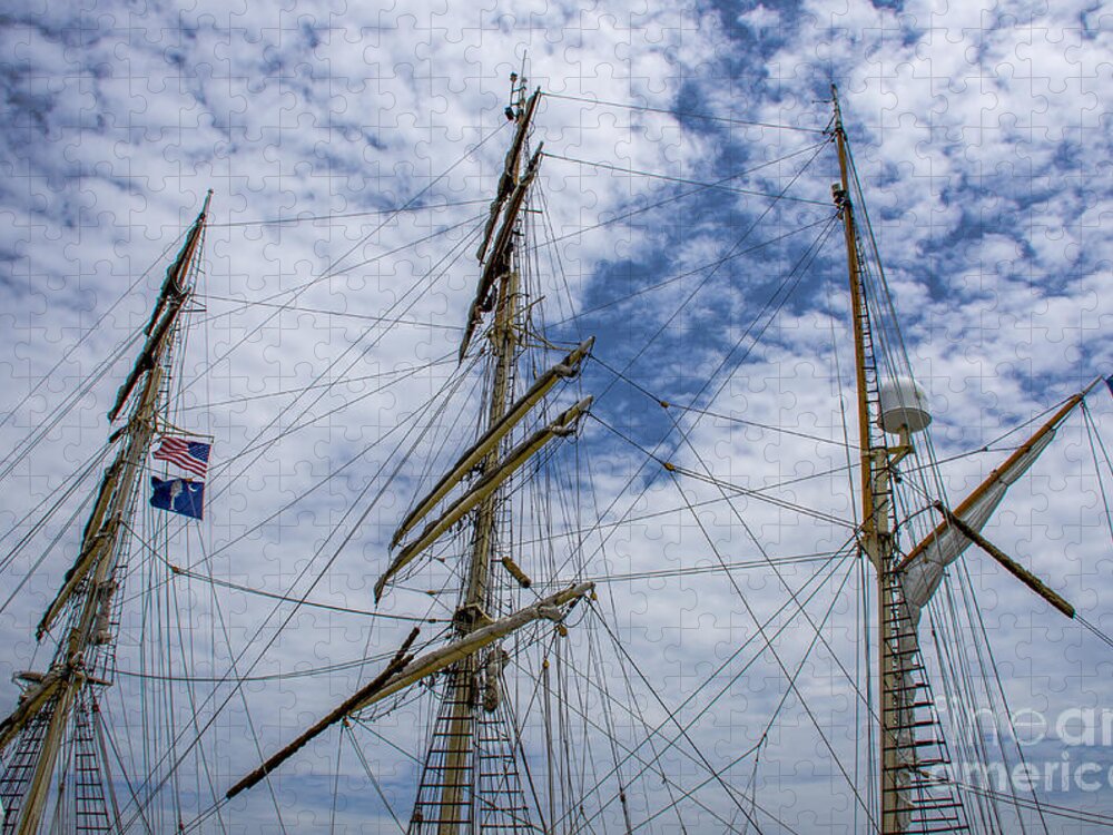 Tall Ships Jigsaw Puzzle featuring the photograph Tall Ship Three Mast by Dale Powell