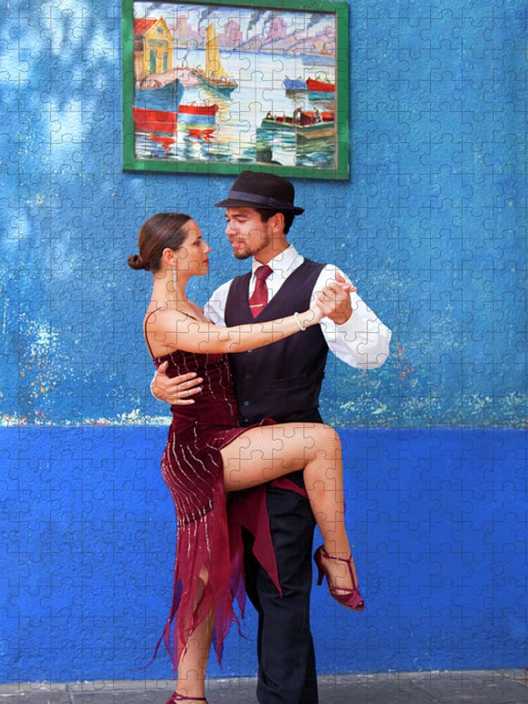 Young Men Jigsaw Puzzle featuring the photograph Tango Dancers #1 by Grant Faint