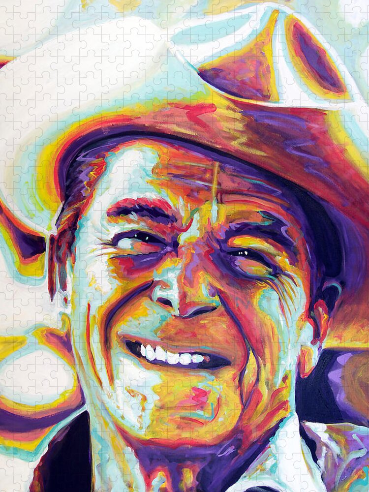 Portrait Jigsaw Puzzle featuring the painting The Gipper by Steve Gamba