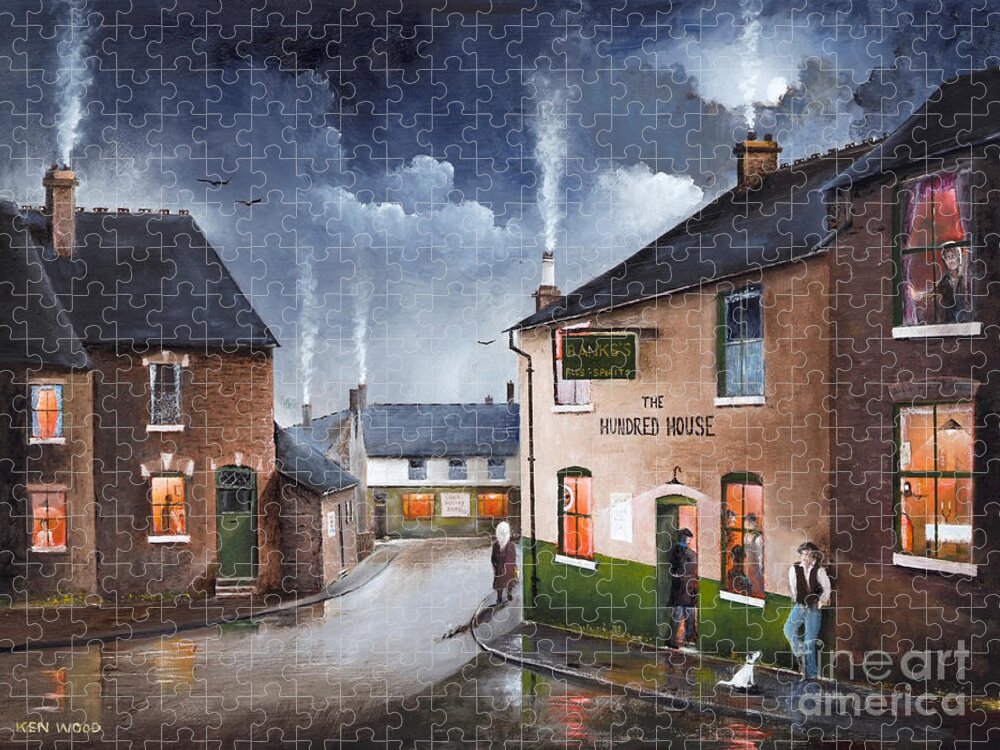 England Jigsaw Puzzle featuring the painting The Hundred House, Lye, Stourbridge - England by Ken Wood