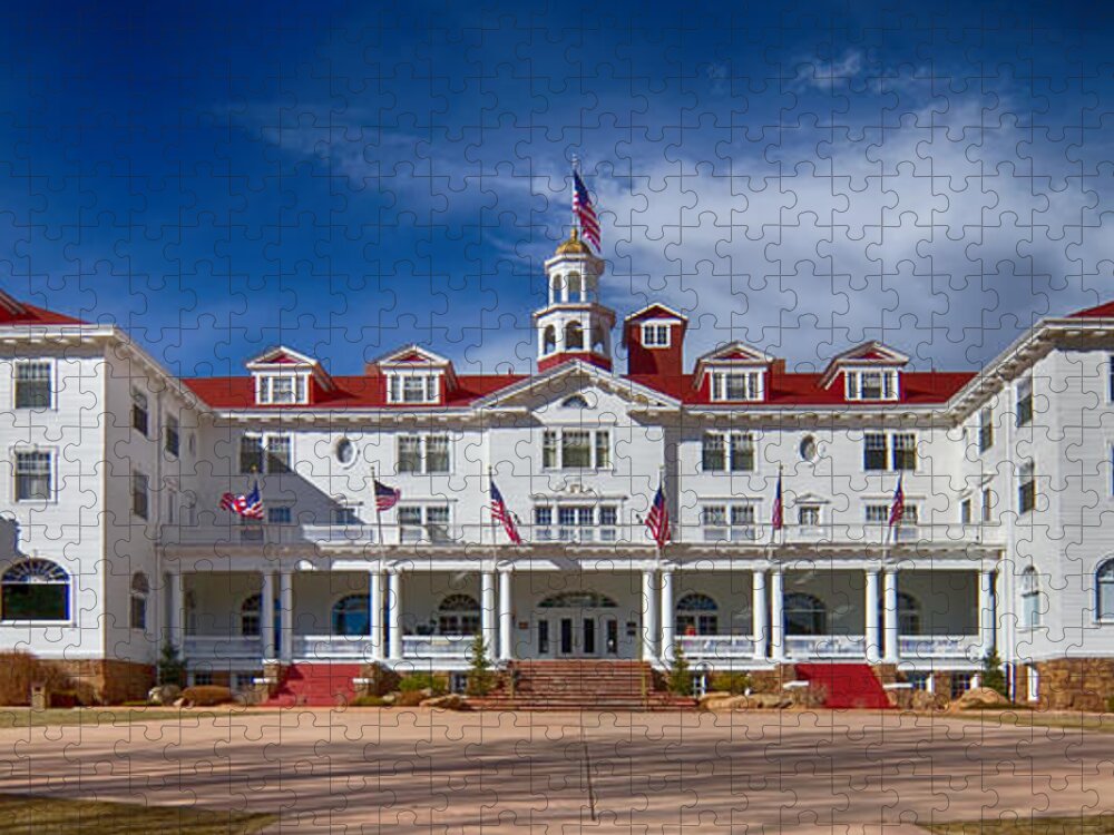 Stanley Hotel Jigsaw Puzzle featuring the photograph The Stanley Hotel Panorama by James BO Insogna