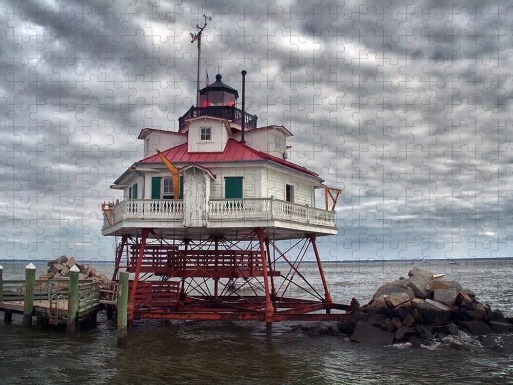 Maryland Jigsaw Puzzle featuring the photograph Thomas Point Lighthouse #2 by Robert Fawcett