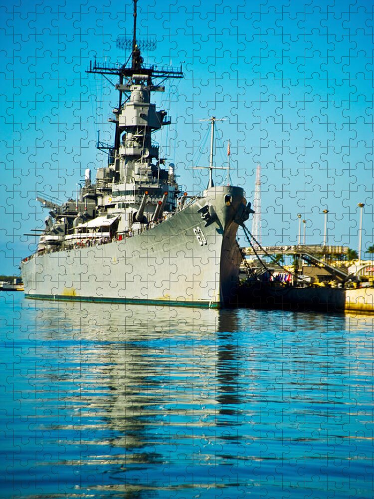 Photography Jigsaw Puzzle featuring the photograph Uss Missouri, Pearl Harbor, Honolulu #1 by Panoramic Images