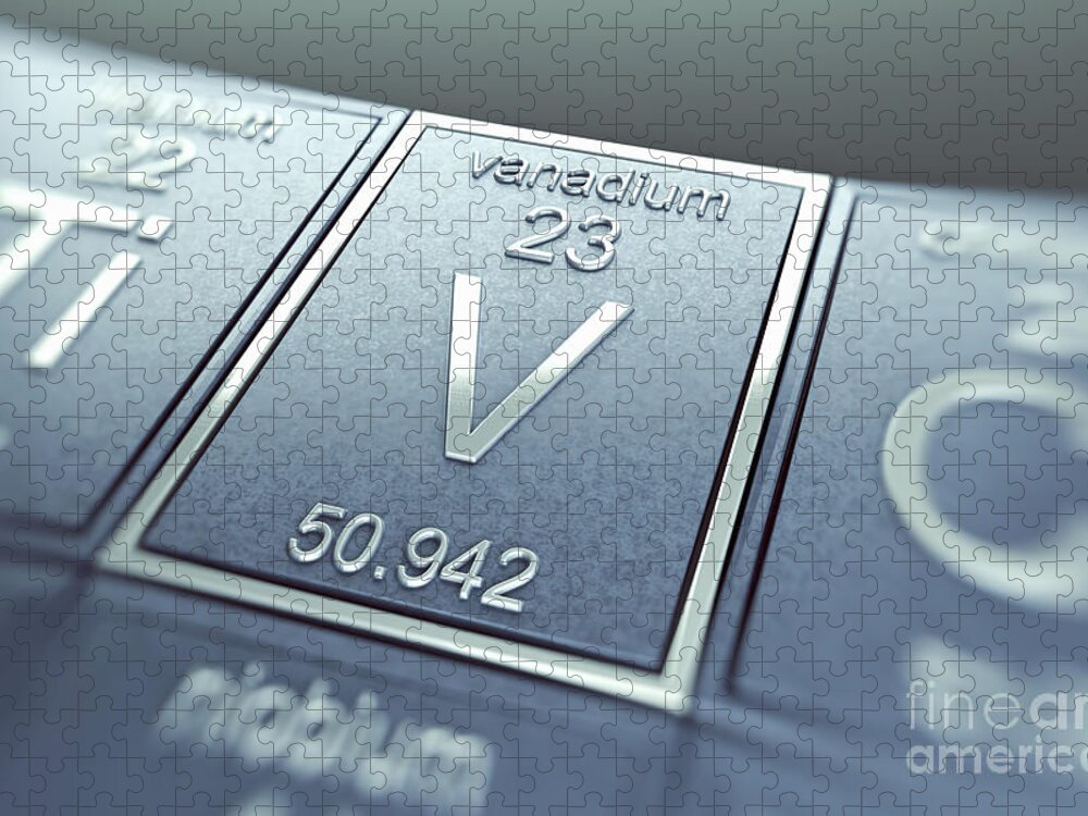 Atomic Number Jigsaw Puzzle featuring the photograph Vanadium Chemical Element #1 by Science Picture Co
