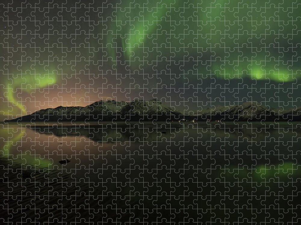 Tranquility Jigsaw Puzzle featuring the photograph View Of The Aurora Borealis Northern #1 by Lucas Payne / Design Pics