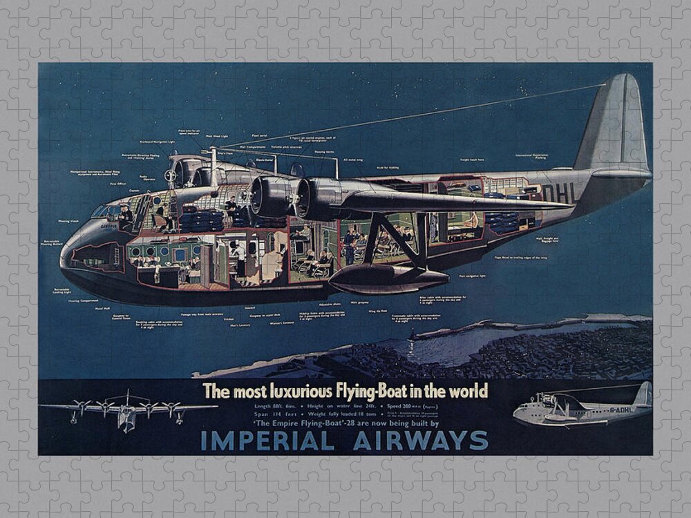 Airline Jigsaw Puzzle featuring the photograph Vintage Airline Ad 1936 #1 by Andrew Fare