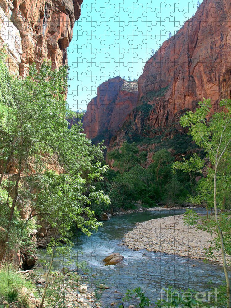 Virgin River Rapids Jigsaw Puzzle featuring the photograph Virgin River Rapids #1 by Jemmy Archer