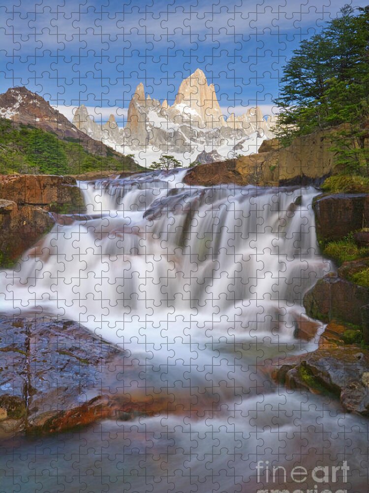 00346018 Jigsaw Puzzle featuring the photograph Waterfall in Los Glaciares NP by Yva Momatiuk John Eastcott