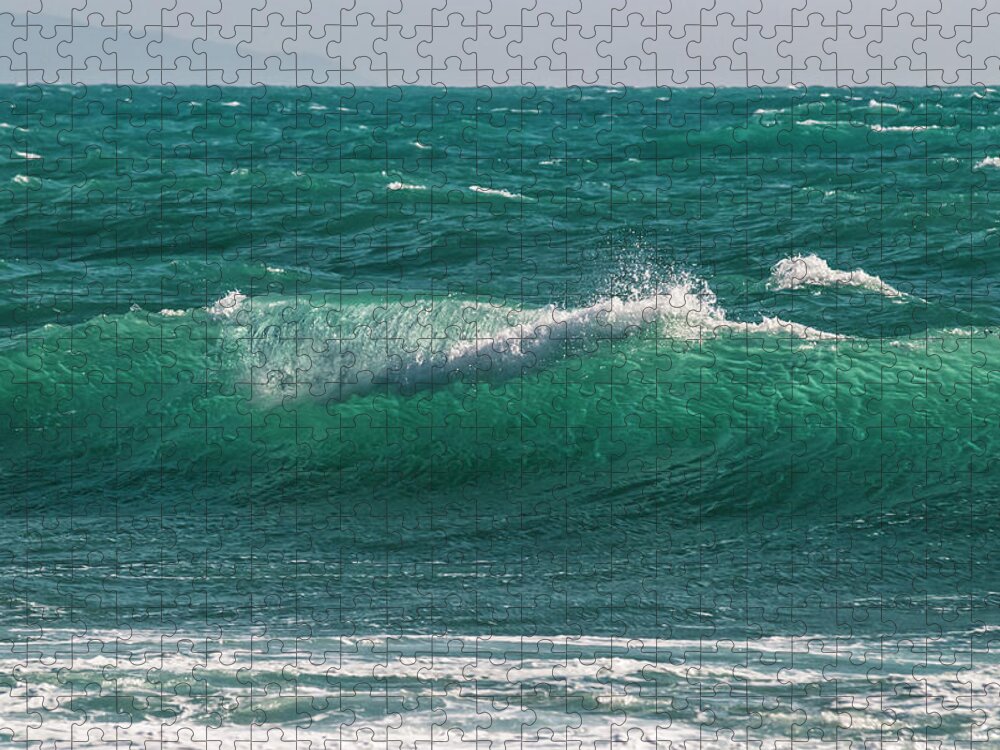 Water's Edge Jigsaw Puzzle featuring the photograph Waves In The Sea #1 by Cirano83