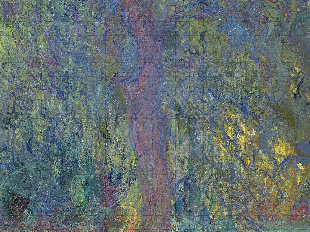 Saule Pleureur Jigsaw Puzzle featuring the painting Weeping Willow by Claude Monet