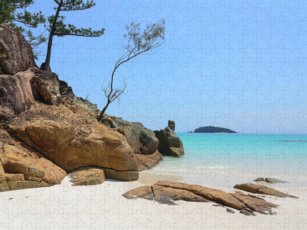 Tide Jigsaw Puzzle featuring the photograph Whitehaven Beach Whitsunday Island #1 by Bbuong