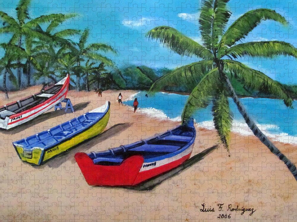 Yolas Jigsaw Puzzle featuring the painting Yolas by Luis F Rodriguez