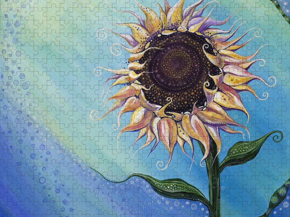 Floral Jigsaw Puzzle featuring the painting You Are My Sunshine by Tanielle Childers